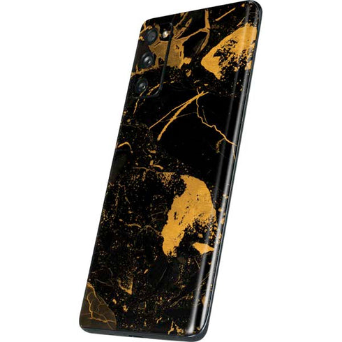 Black and Gold Scattered Marble Galaxy S20 Fan Edition Skin