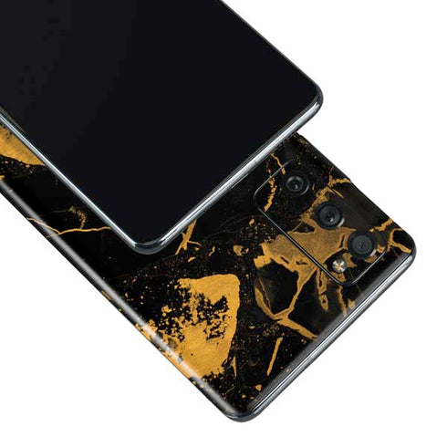 Black and Gold Scattered Marble Galaxy S20 Fan Edition Skin