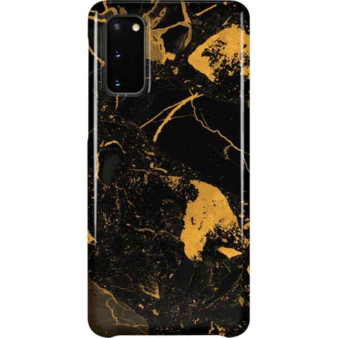 Black and Gold Scattered Marble Galaxy S20 Lite Case