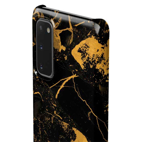 Black and Gold Scattered Marble Galaxy S20 Lite Case