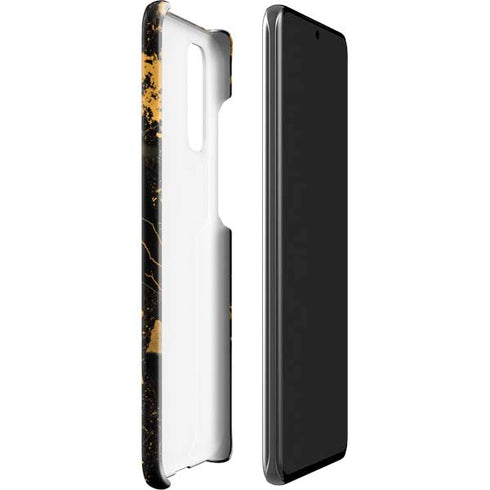 Black and Gold Scattered Marble Galaxy S20 Lite Case