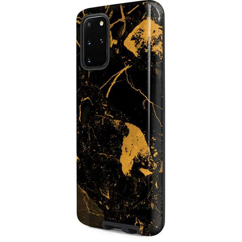 Black and Gold Scattered Marble Galaxy S20 Plus Pro Case