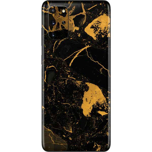Black and Gold Scattered Marble Galaxy S20 Plus Skin