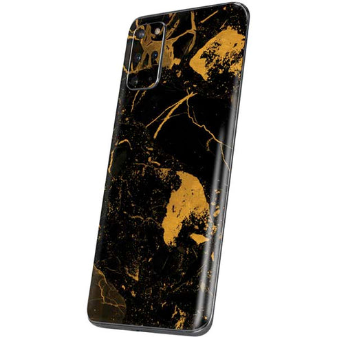Black and Gold Scattered Marble Galaxy S20 Plus Skin