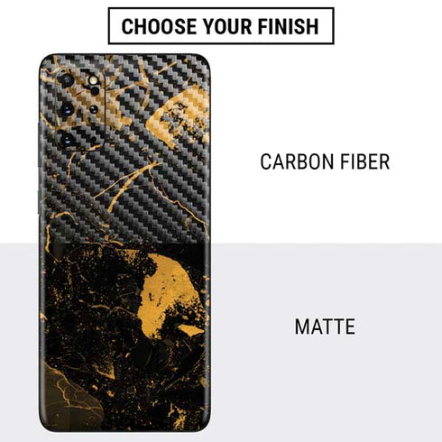Black and Gold Scattered Marble Galaxy S20 Plus Skin