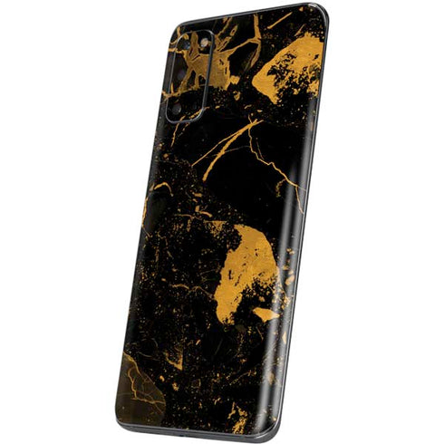 Black and Gold Scattered Marble Galaxy S20 Skin