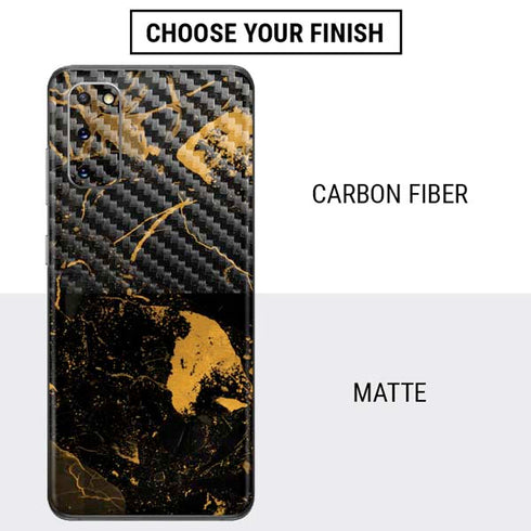 Black and Gold Scattered Marble Galaxy S20 Skin