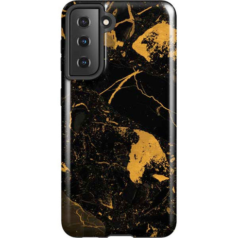 Black and Gold Scattered Marble Galaxy S21 5G Pro Case