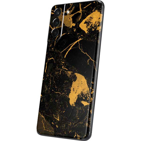 Black and Gold Scattered Marble Galaxy S21 5G Skin