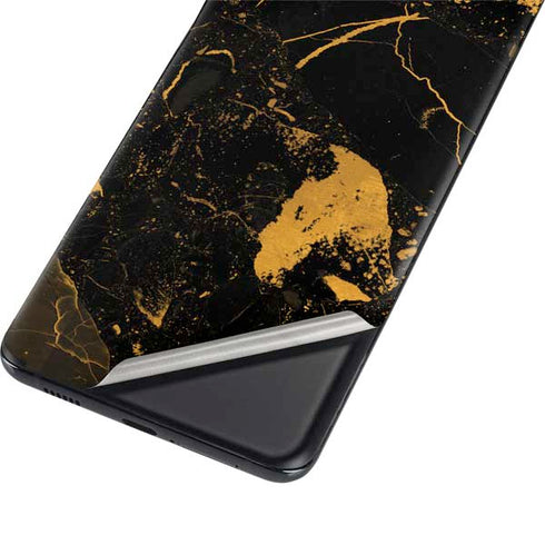 Black and Gold Scattered Marble Galaxy S21 5G Skin