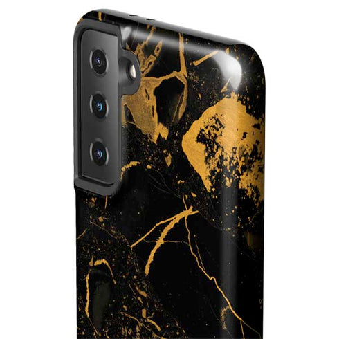 Black and Gold Scattered Marble Galaxy S21 Plus 5G Pro Case