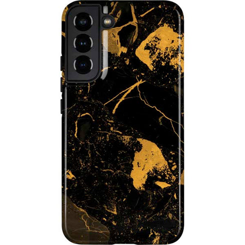 Black and Gold Scattered Marble Galaxy S22 Plus Pro Case