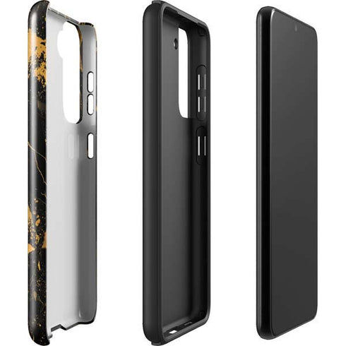 Black and Gold Scattered Marble Galaxy S22 Plus Pro Case
