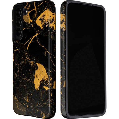 Black and Gold Scattered Marble Galaxy S22 Plus Pro Case