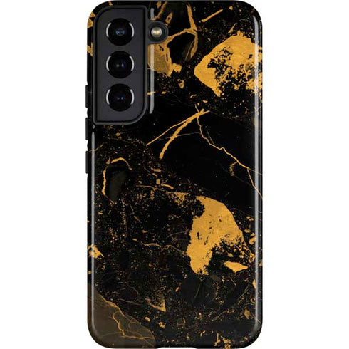 Black and Gold Scattered Marble Galaxy S22 Pro Case