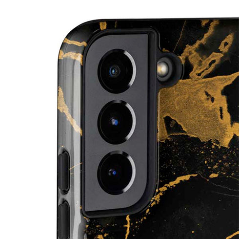 Black and Gold Scattered Marble Galaxy S22 Pro Case