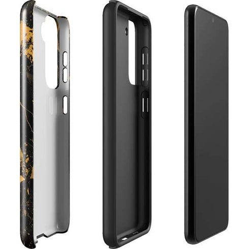 Black and Gold Scattered Marble Galaxy S22 Pro Case