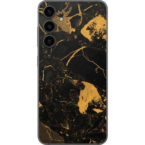 Black and Gold Scattered Marble Galaxy S23 FE Skin
