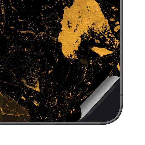 Black and Gold Scattered Marble Galaxy S23 FE Skin