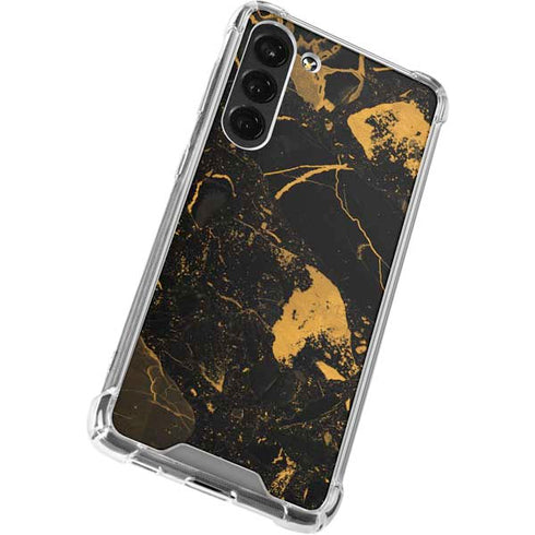 Black and Gold Scattered Marble Galaxy S23 Plus Clear Case