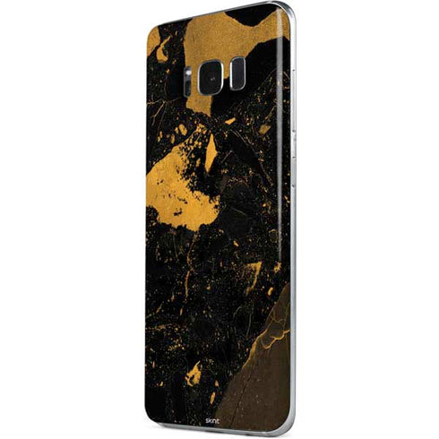 Black and Gold Scattered Marble Galaxy S8 Skin