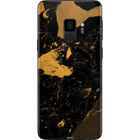 Black and Gold Scattered Marble Galaxy S9 Skin