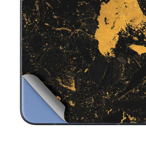 Black and Gold Scattered Marble Galaxy Z Fold5 5G Skin