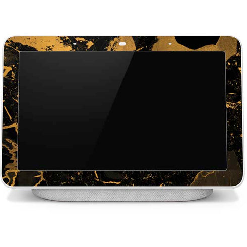 Black and Gold Scattered Marble Google Home Hub Skin