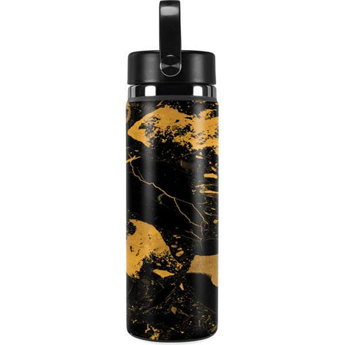 Black and Gold Scattered Marble Hydro Flask 20oz Wide Mouth Skin