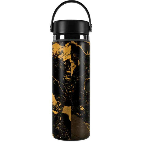 Black and Gold Scattered Marble Hydro Flask 20oz Wide Mouth Skin