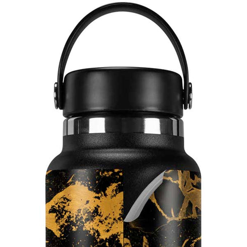 Black and Gold Scattered Marble Hydro Flask 32oz Wide Mouth Skin