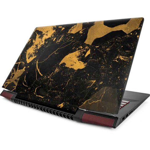 Black and Gold Scattered Marble Lenovo IdeaPad Skin