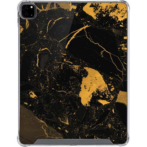 Black and Gold Scattered Marble iPad Pro 12.9in (2020) Clear Case
