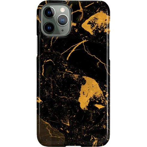 Black and Gold Scattered Marble iPhone 11 Pro Lite Case