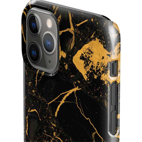 Black and Gold Scattered Marble iPhone 11 Pro Lite Case