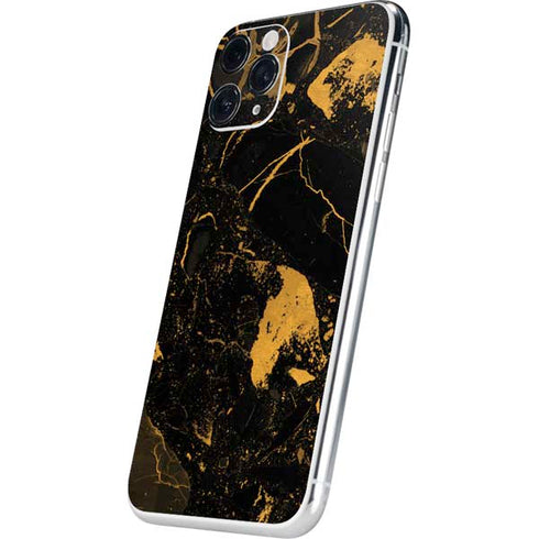 Black and Gold Scattered Marble iPhone 11 Pro Skin