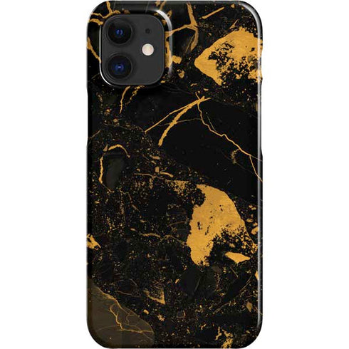 Black and Gold Scattered Marble iPhone 12 Mini Lite Case