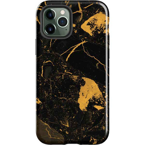 Black and Gold Scattered Marble iPhone 12 Pro Max Impact Case