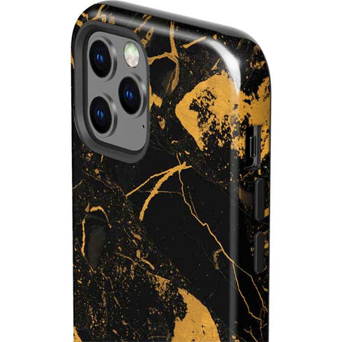 Black and Gold Scattered Marble iPhone 12 Pro Max Impact Case