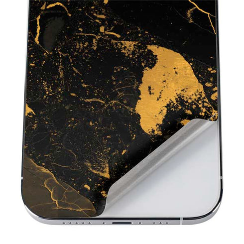 Black and Gold Scattered Marble iPhone 12 Pro Max Skin