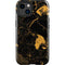 Black and Gold Scattered Marble iPhone 14 Plus Impact Case