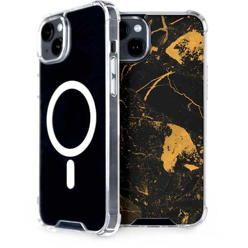 Black and Gold Scattered Marble iPhone 14 MagSafe Case