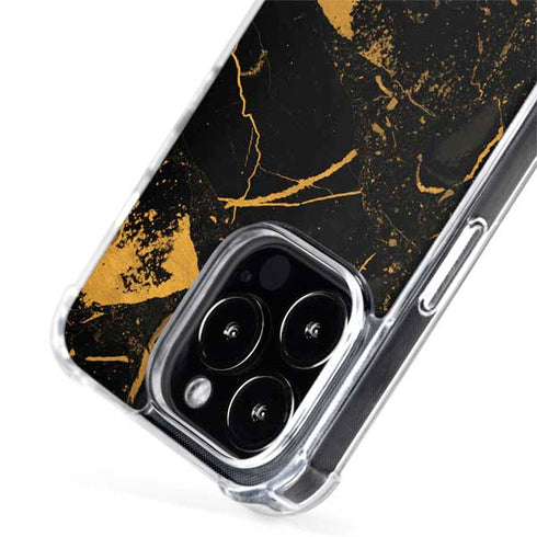 Black and Gold Scattered Marble iPhone 15 Pro Max MagSafe Case
