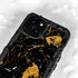 Black and Gold Scattered Marble iPhone 15 Waterproof Case