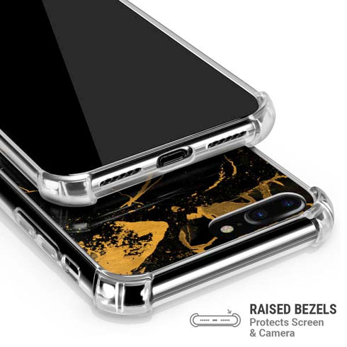 Black and Gold Scattered Marble iPhone 7/8 Plus Clear Case
