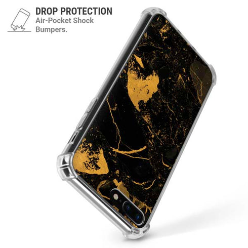 Black and Gold Scattered Marble iPhone 7/8 Plus Clear Case