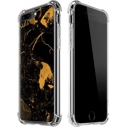 Black and Gold Scattered Marble iPhone 7/8 Plus Clear Case