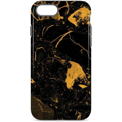Black and Gold Scattered Marble iPhone 7 Pro Case