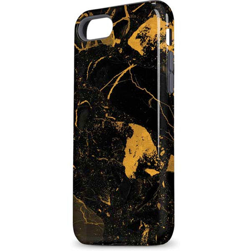 Black and Gold Scattered Marble iPhone 7 Pro Case