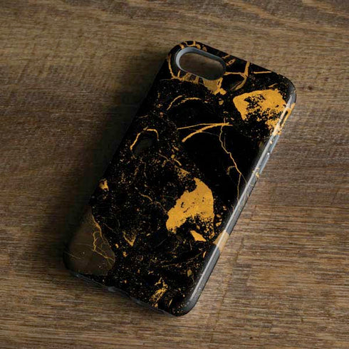 Black and Gold Scattered Marble iPhone 8 Pro Case